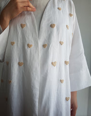 Hearts Abaya (White)