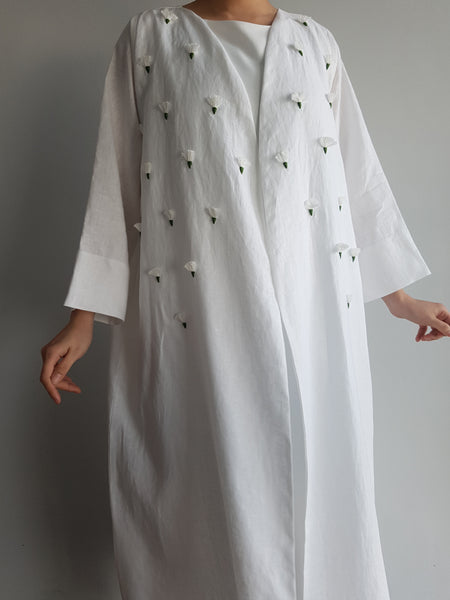 Garden Abaya (White)